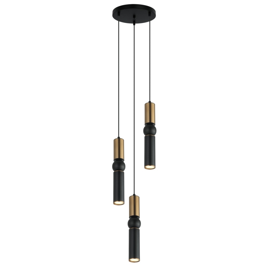 ITALUX - Luster na sajli ISIDORA 3xGU10/25W/230V crno/bronzana