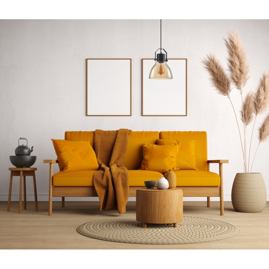 ITALUX - Luster na sajli DARLENA 1xE27/40W/230V crno/braon