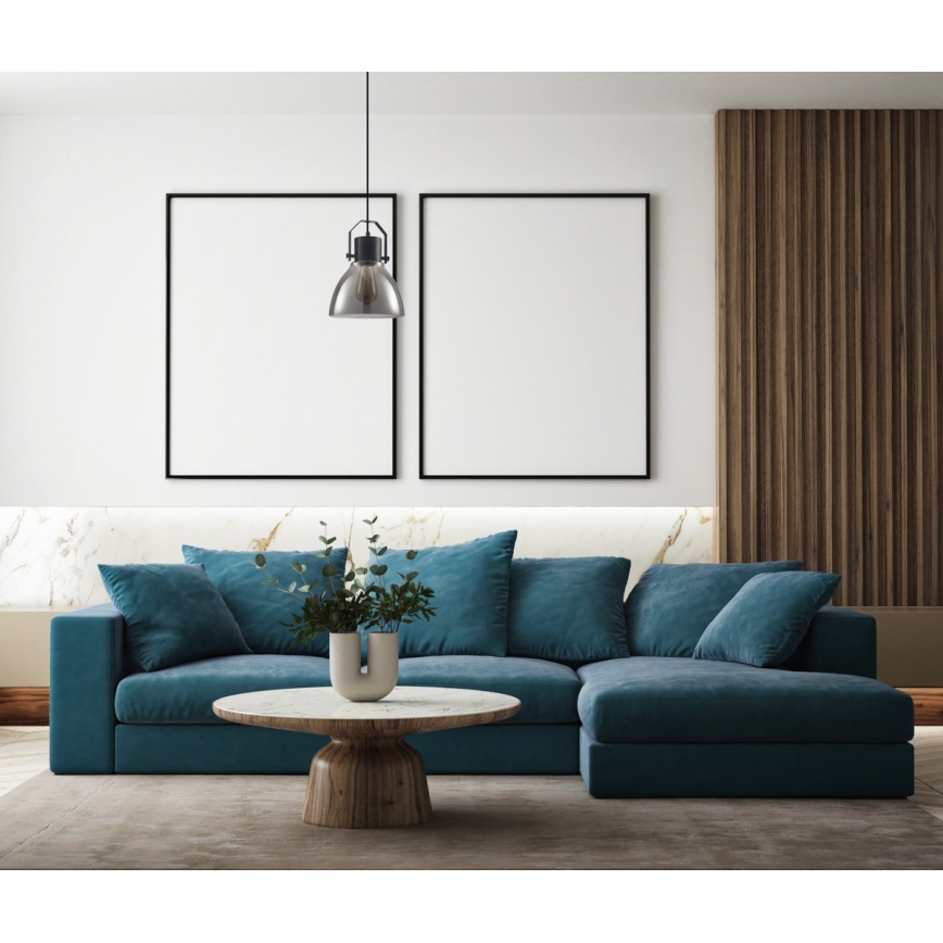ITALUX - Luster na sajli DARLENA 1xE27/40W/230V crno