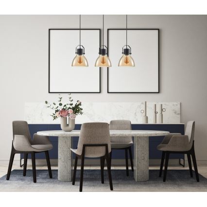 ITALUX - Luster na sajli DARLENA 3xE27/40W/230V crno/braon
