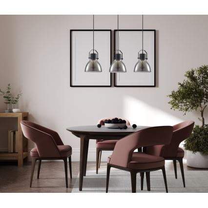 ITALUX - Luster na sajli DARLENA 3xE27/40W/230V crno