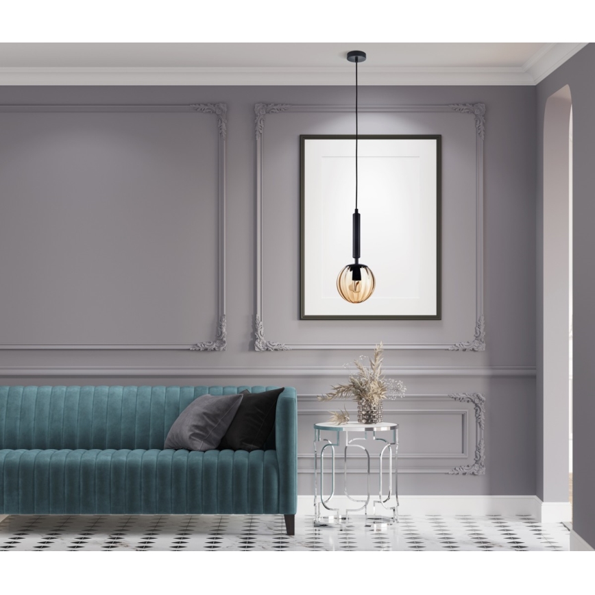 ITALUX - Luster na sajli RAVENA 1xE27/10W/230V crno
