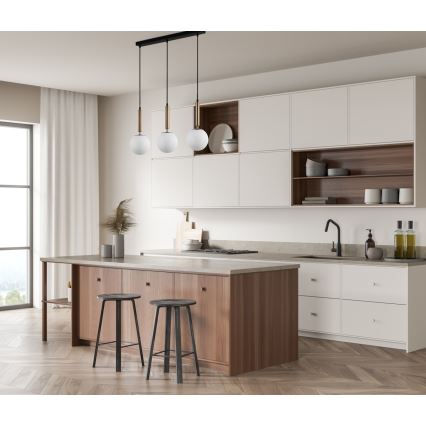 ITALUX - Luster na sajli RAVENA 3xE27/10W/230V crno/zlatna