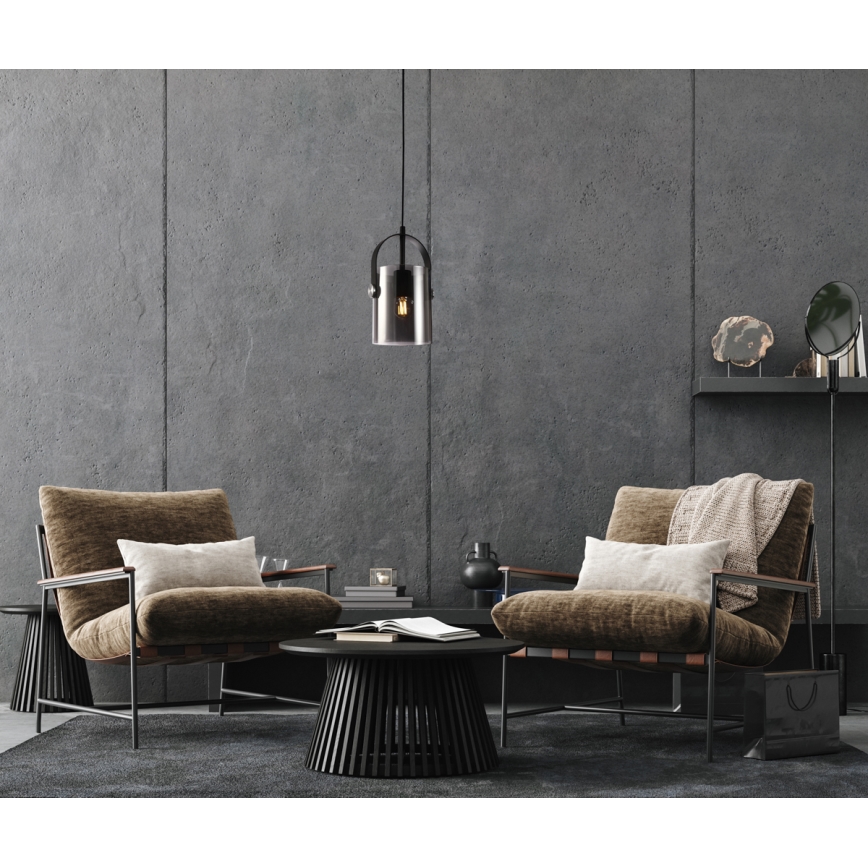 ITALUX - Luster na sajli NANESMA 1xE27/40W/230V crno