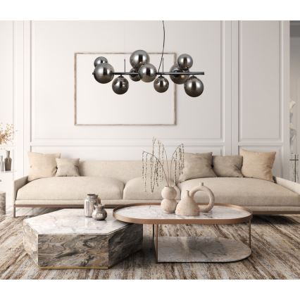 ITALUX - Luster na sajli CANELLO 10xG9/5W/230V crno