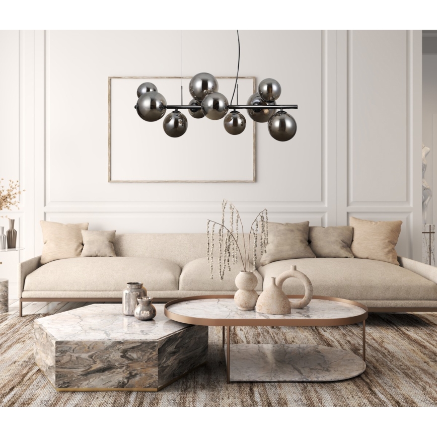 ITALUX - Luster na sajli CANELLO 10xG9/5W/230V crno