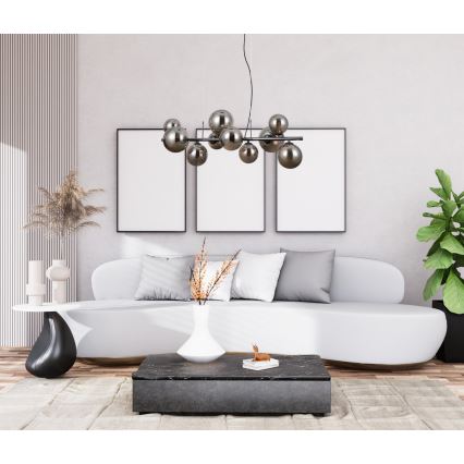 ITALUX - Luster na sajli CANELLO 10xG9/5W/230V crno