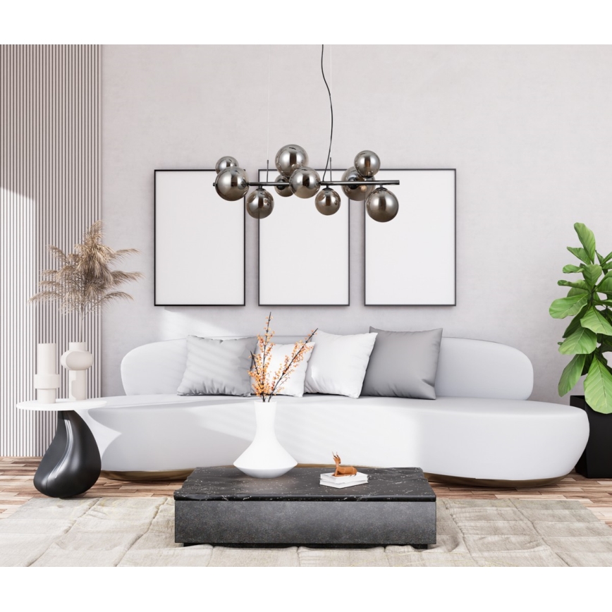 ITALUX - Luster na sajli CANELLO 10xG9/5W/230V crno