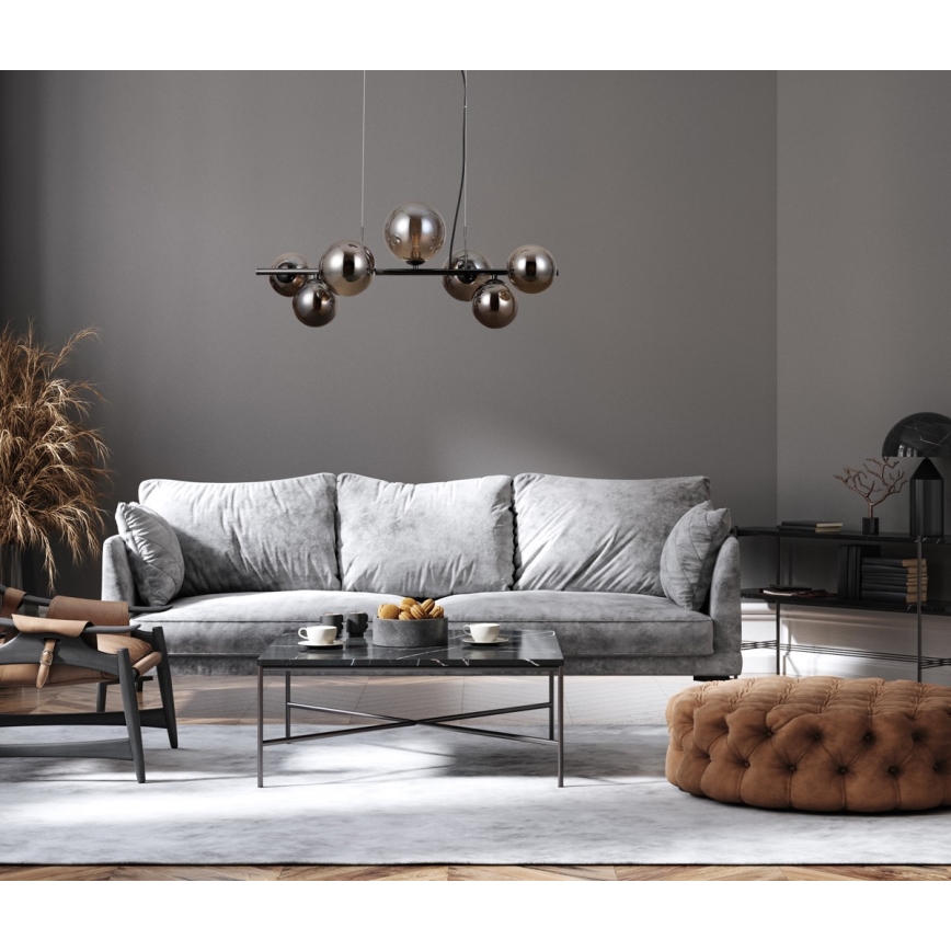 ITALUX - Luster na sajli CANELLO 7xG9/5W/230V crno