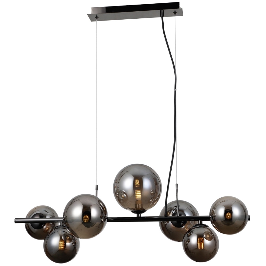 ITALUX - Luster na sajli CANELLO 7xG9/5W/230V crno