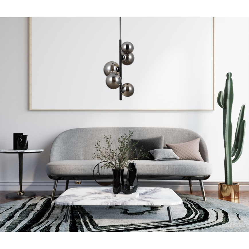 ITALUX - Viseći luster CANELLO 5xG9/5W/230V crno