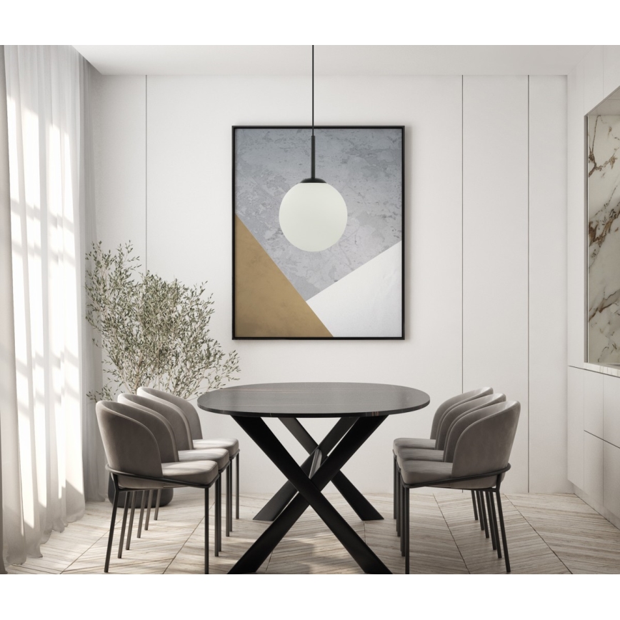ITALUX - Luster na sajli DEORE 1xE27/40W/230V pr. 25 cm crno
