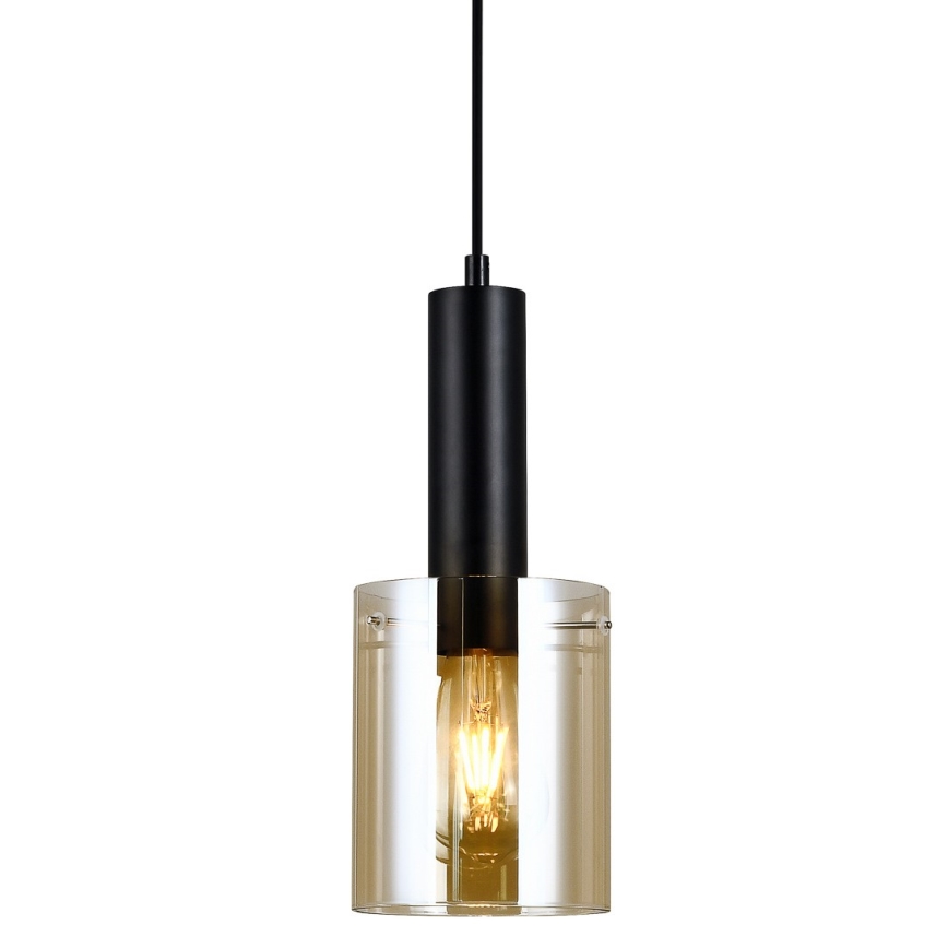 ITALUX - Luster na sajli SARDO 1xE27/40W/230V crno/zlatna