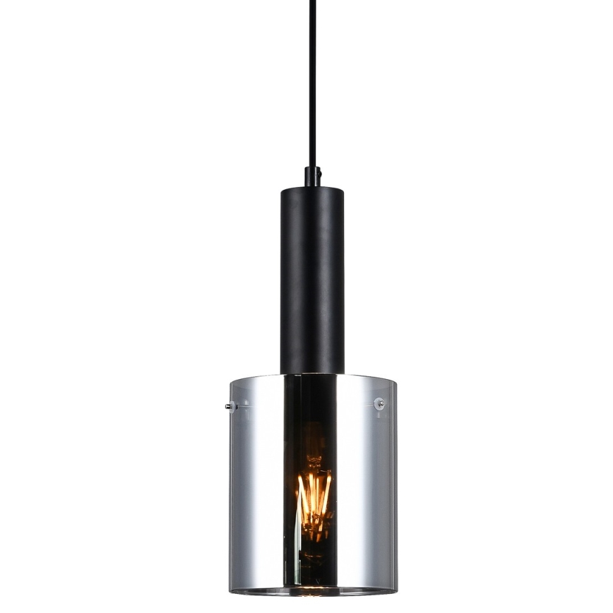 ITALUX - Luster na sajli SARDO 1xE27/40W/230V crno