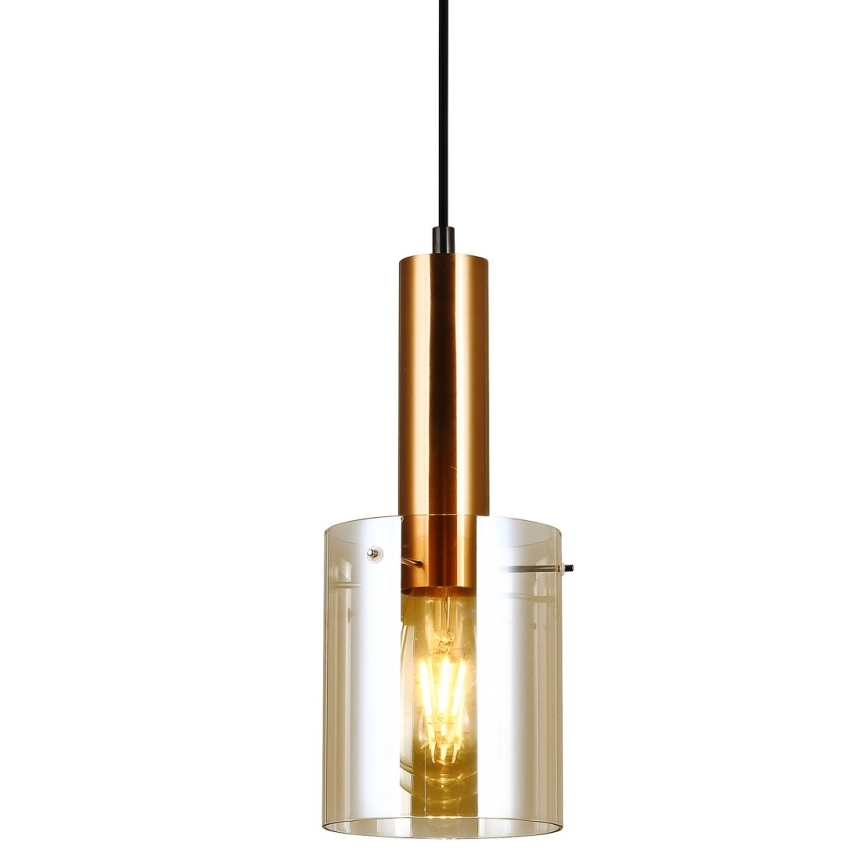 ITALUX - Luster na sajli SARDO 1xE27/40W/230V crno/mesing