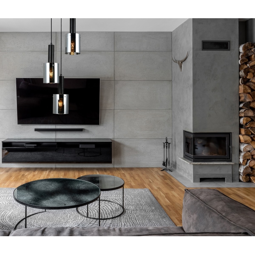 ITALUX - Luster na sajli SARDO 3xE7/40W/230V crno