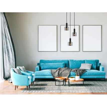 ITALUX - Luster na sajli SANTIA 3xE27/40W/230V crno