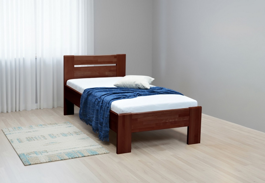 Jednokrevetni krevet AMBER 90x200 cm tamni orah
