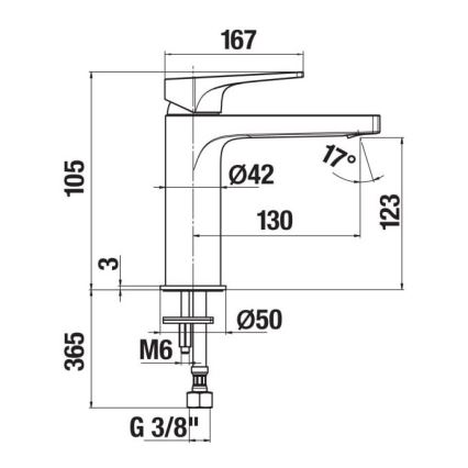 JIKA H3111X10041101 - Baterija za umivaonik CUBITO 10,5 cm sjajni hrom