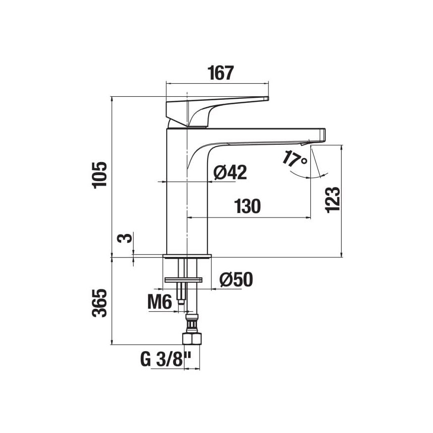 JIKA H3111X10041101 - Baterija za umivaonik CUBITO 10,5 cm sjajni hrom