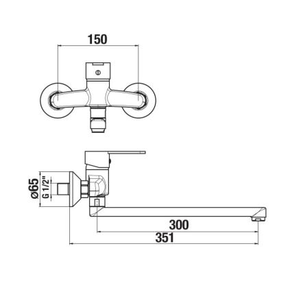 JIKA H3111Z70042401 - Slavina za umivaonik LYRA 15x35,1 cm sjajni hrom