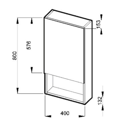 JIKA H4532210383041 - Ormarić sa ogledalom i policom LYRA 80x40 cm, beo