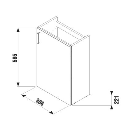 JIKA H45J5111753001 - Kupatilski ormarić sa umivaonikom PETIT 58,5x38,6 cm, beo
