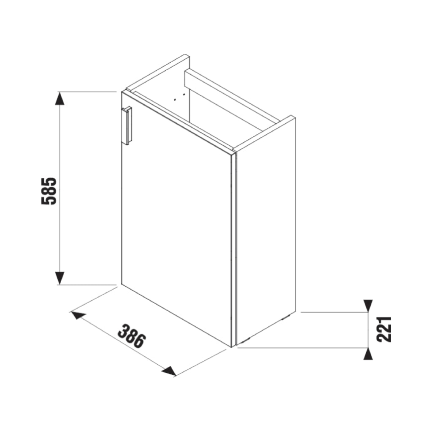 JIKA H45J5111753001 - Kupatilski ormarić sa umivaonikom PETIT 58,5x38,6 cm, beo