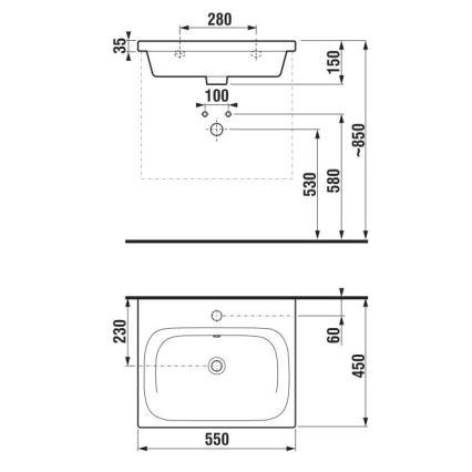 JIKA H8127120001041 - Zidni umivaonik MIO 55x45 cm keramika/bela