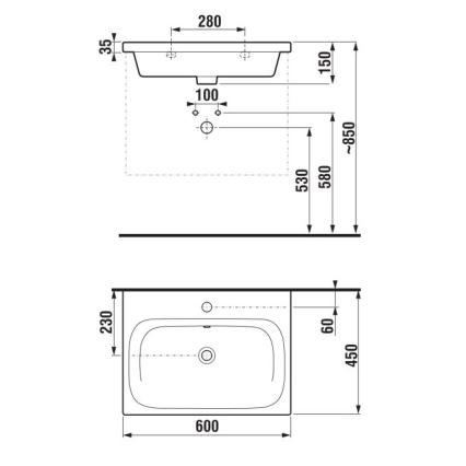 JIKA H8127137161041 - Zidni umivaonik MIO 60x45 cm keramika/mat crna
