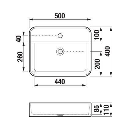 JIKA H8183620001111 - Umivaonik za ugradnju na radnu ploču ASTRA 50x40 cm keramika/bela