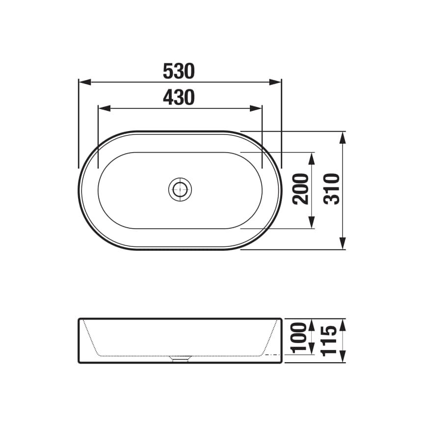 JIKA H8183660001121 - Umivaonik za radnu ploču ASTRA 53x31 cm keramika/bela