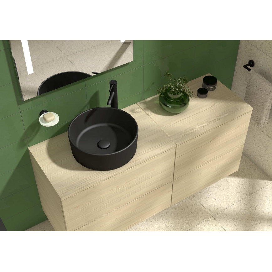 JIKA H8184207161121 - Nadgradni umivaonik CUBITO prečnika 40 cm keramika/matna crna
