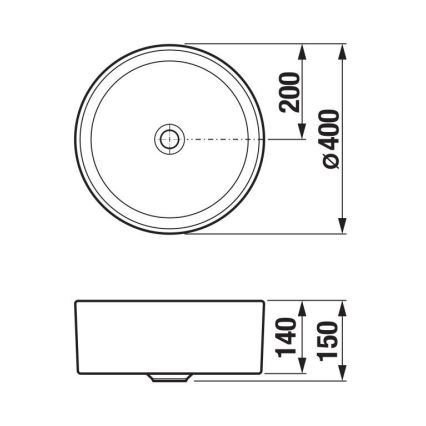 JIKA H8184207161121 - Nadgradni umivaonik CUBITO prečnika 40 cm keramika/matna crna