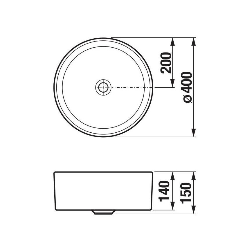 JIKA H8184207161121 - Nadgradni umivaonik CUBITO prečnika 40 cm keramika/matna crna