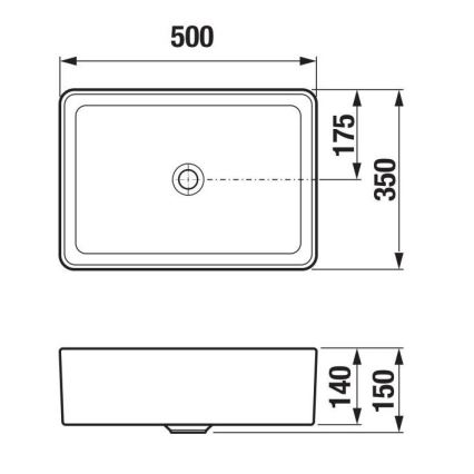 JIKA H8184230001121 - Umivaonik za ugradnju na radnu ploču CUBITO 50 x 35 cm keramika/bela