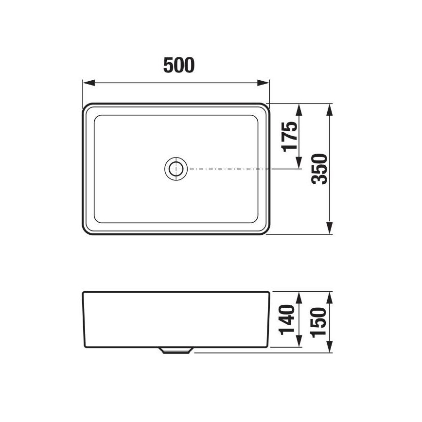 JIKA H8184230001121 - Umivaonik za ugradnju na radnu ploču CUBITO 50 x 35 cm keramika/bela