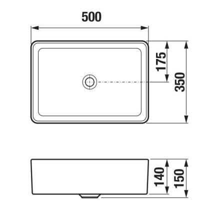JIKA H8184237161121 - Umivaonik za ploču CUBITO 50x35 cm keramika/mat crna