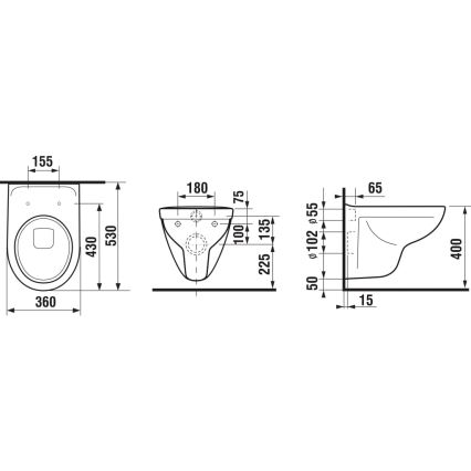 JIKA H8233800000001 - Viseća WC školjka LYRA keramika/bela