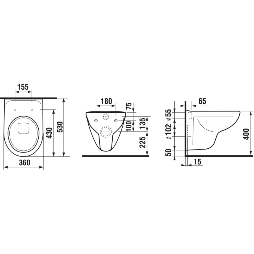 JIKA H8233800000001 - Viseća WC školjka LYRA keramika/bela