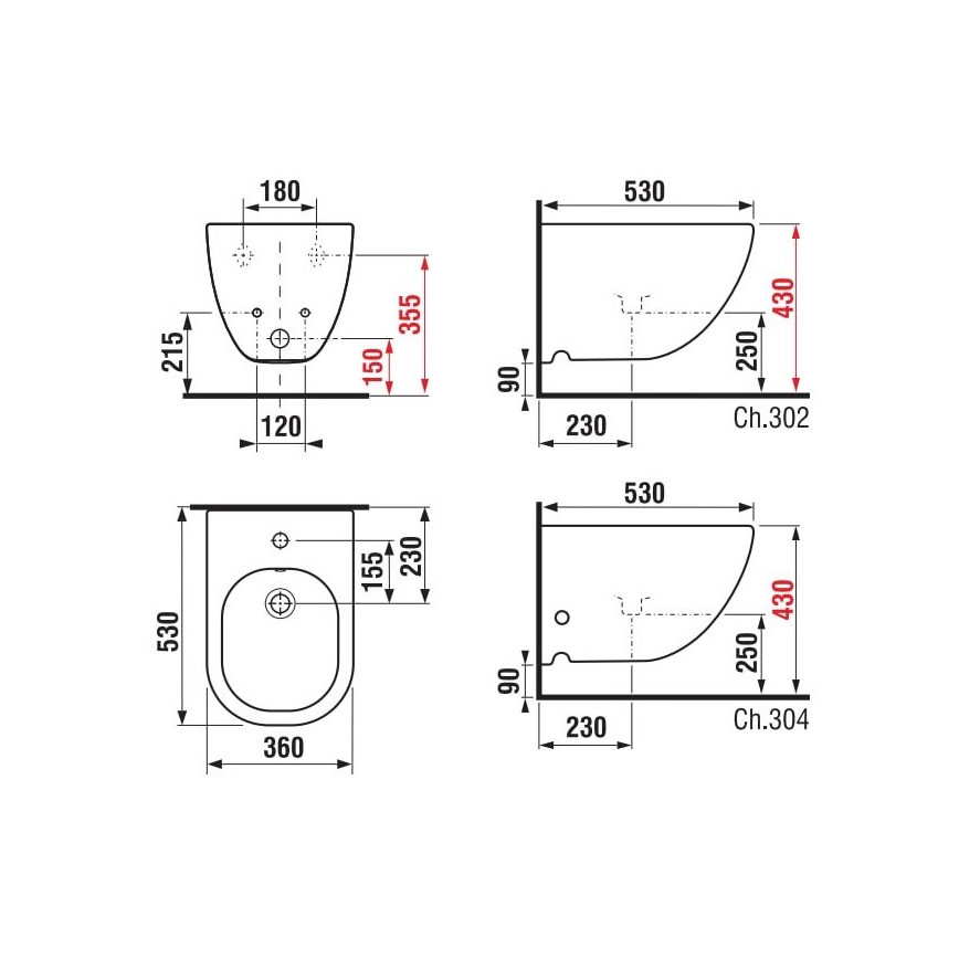 JIKA H8317120003021 - Viseći bide MIO keramika/bela