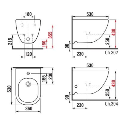 JIKA H8317121003021 - Viseći bide MIO keramika/biserno bela