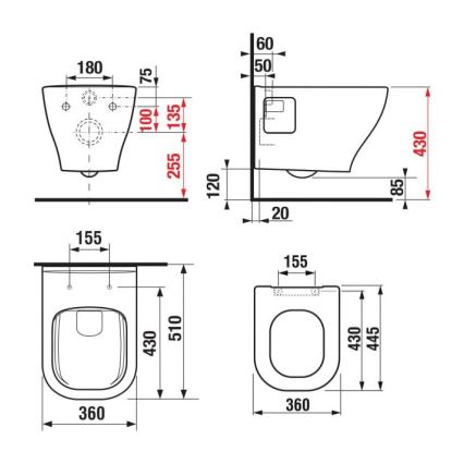JIKA H8666160000001 - Viseća WC šolja DEEP keramika/bela + WC daska DEEP duroplast/bela sa prigušiva