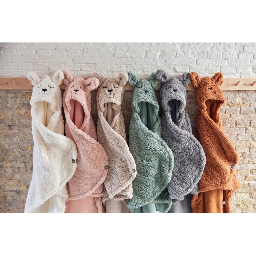Jollein - Povoj za nošenje bebe fleece Zečić 100x105 cm Ash Green