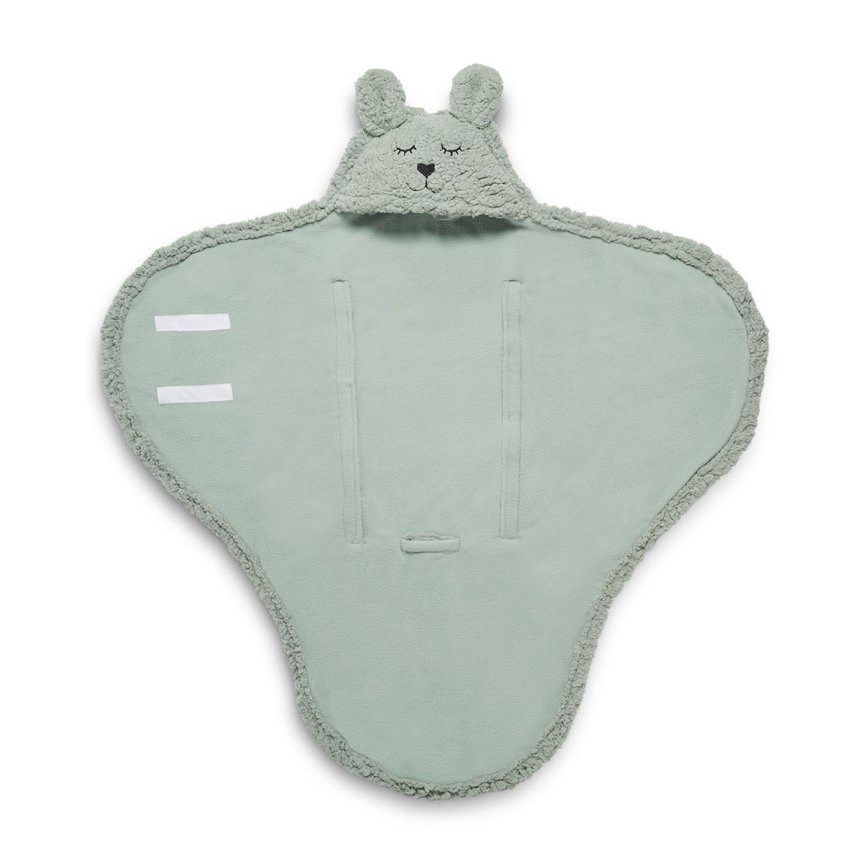 Jollein - Povoj za nošenje bebe fleece Zečić 100x105 cm Ash Green