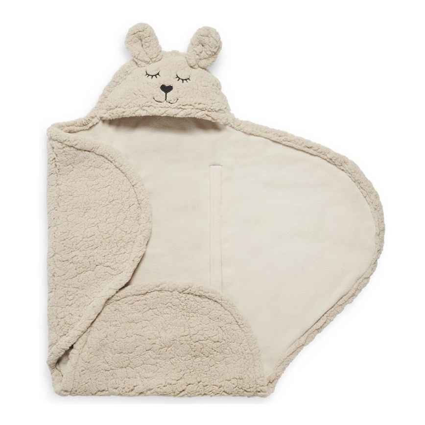 Jollein - Povoj za nošenje bebe fleece Zečić 100x105 cm Nougat