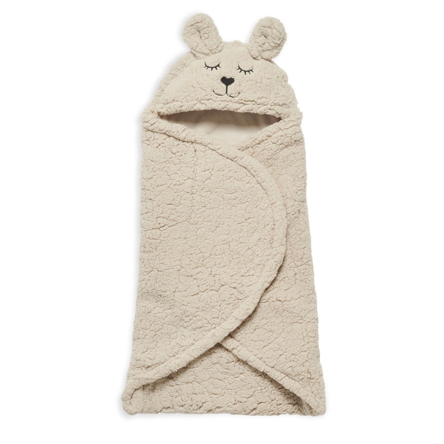 Jollein - Povoj za nošenje bebe fleece Zečić 100x105 cm Nougat