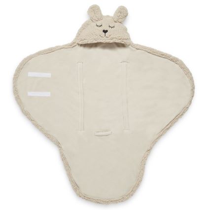 Jollein - Povoj za nošenje bebe fleece Zečić 100x105 cm Nougat