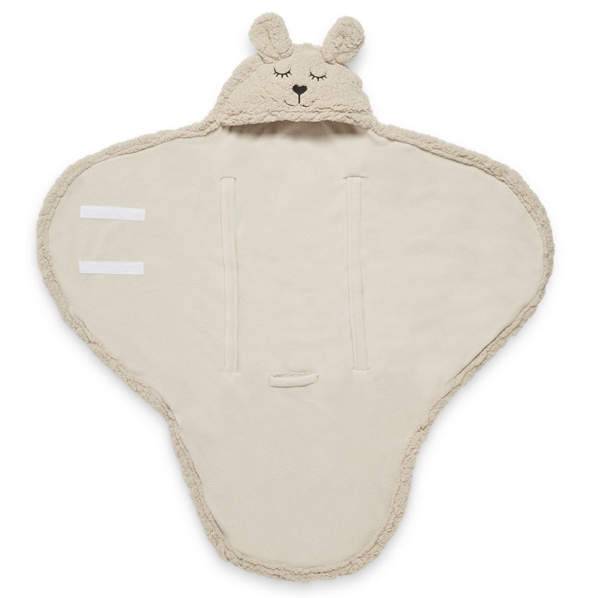 Jollein - Povoj za nošenje bebe fleece Zečić 100x105 cm Nougat