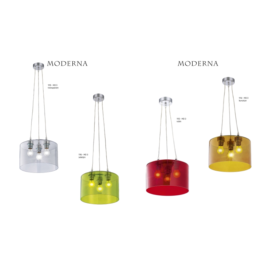 Jupiter 1113 - MD 3 - Viseća lampa MODERNA 3xE27/80W/230V